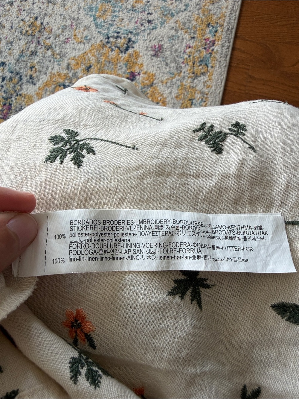 Zara Flowers Embroidered Linen Midi Dress - Picture 7 of 7